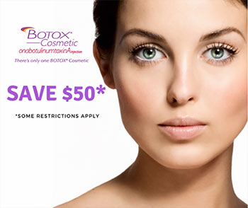 Ad for Botox Cosmetic Special featuring woman with smooth skin