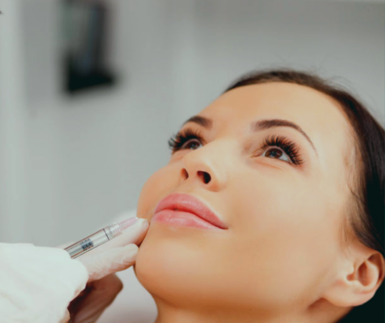 Patient undergoing filler treatment